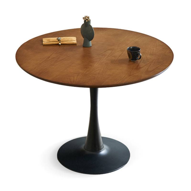 Table de salle à manger en bois massif noyer et noir, H 29,53 po x L 39,37 po x l 39,37 po
