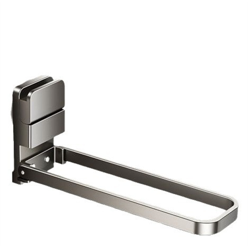 Porte-serviettes pliable et étagère pour salle de bain (pas de perçage requis), Gray