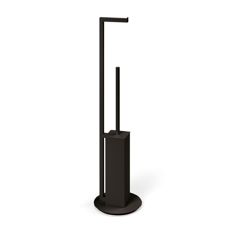 Gerla 30" Metal Toilet Brush Set, Matte Black