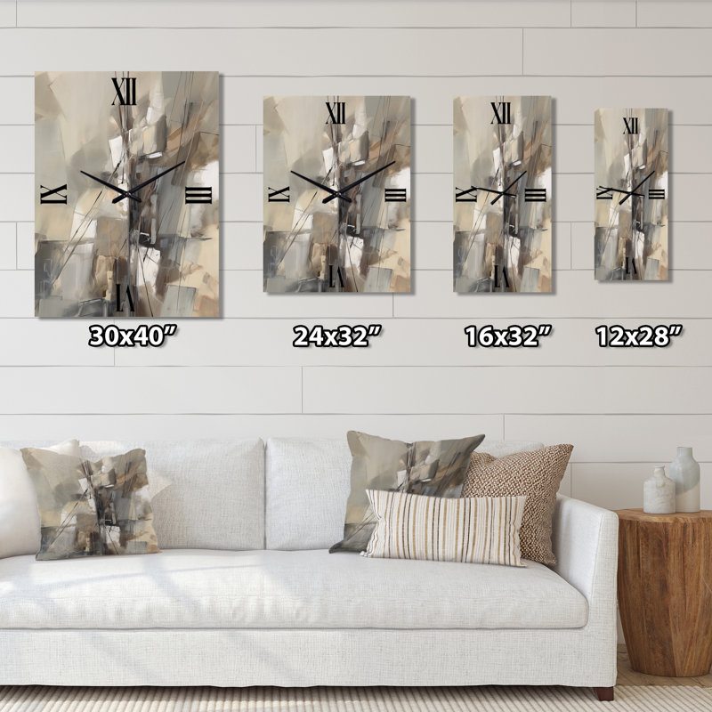 Jannelly - Horloge murale abstraite, H 40 po x l 30 po x P 1 po