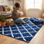 AVA Navy Machine Tufted Printed Area Rug-925237734