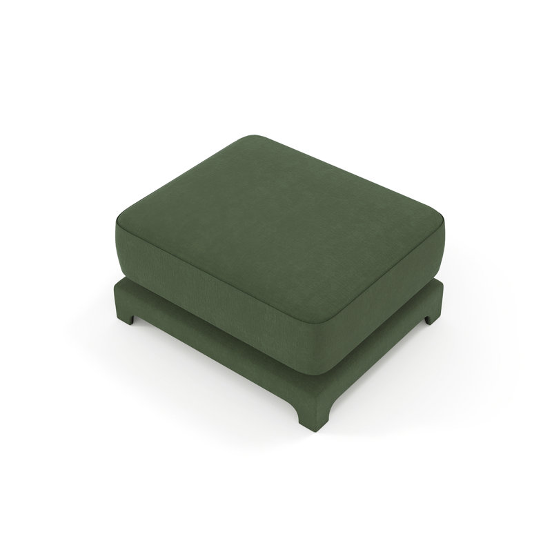 Chenille Ottoman For Living Room – Perfect Footrest, Spare Seat & Decorative Accent, Blue