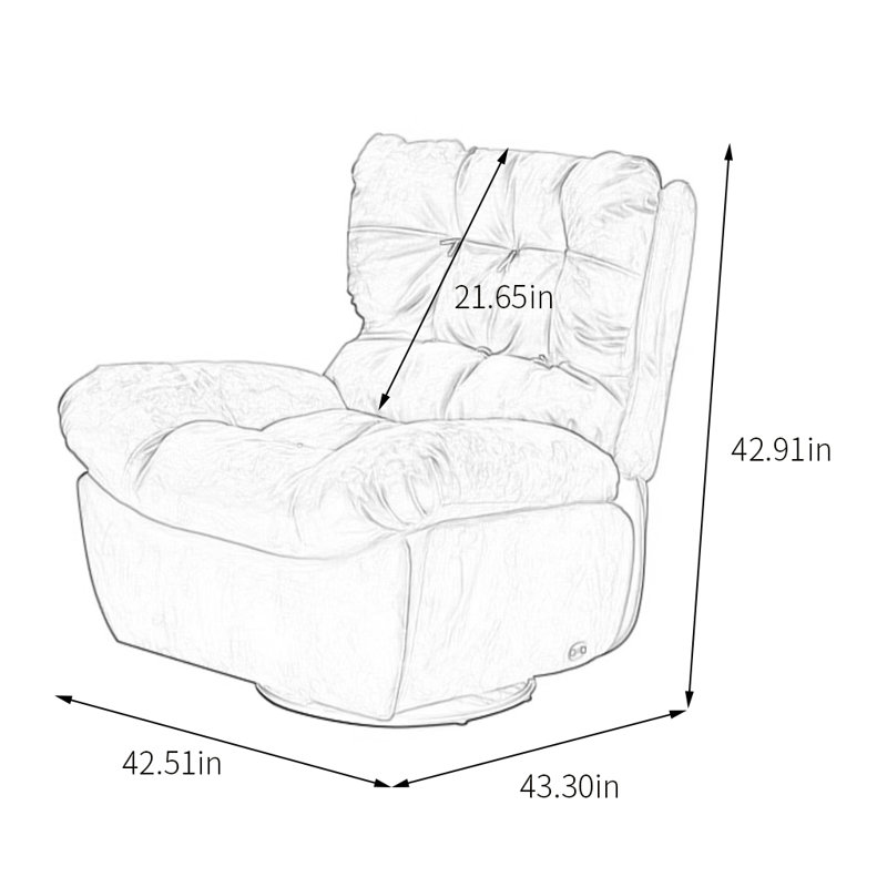 Fauteuil inclinable à haut dossier avec fauteuil inclinable pivotant à angle réglable, Jaune