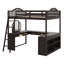 Lit mezzanine double en bois avec bureau-119672618