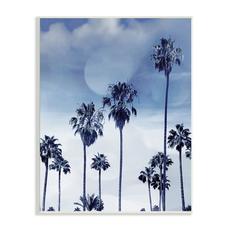 «Tall Tropical Pine Trees», impression monochromatique, Plaque murale, H 15 po x l 10 po