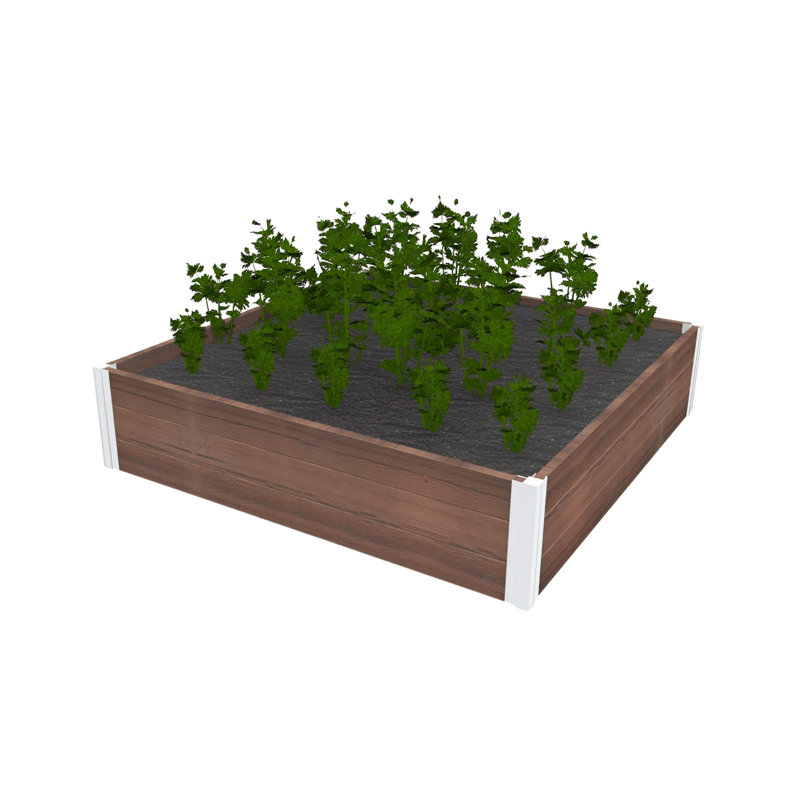 Lit de jardin surélevé en vinyle 4 pi x 4 pi Urbana, Brun pâle