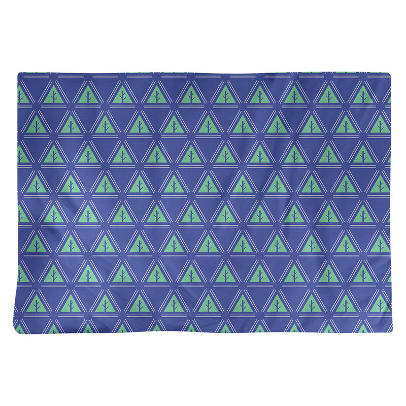 Récapitulatif de coton 18" classique à arbre minimaliste Barbra, Bleu / Vert, Polyester