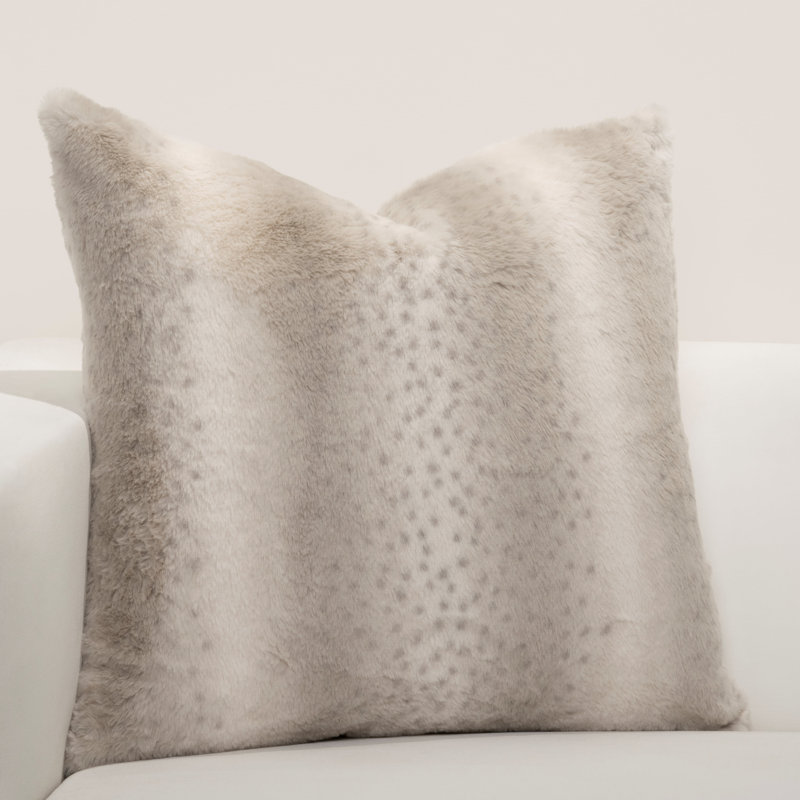 Night On The Town Faux Fur Throw Pillow, Square 16", Feather