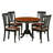 5 Piece Modern Dining Table Set Includes a Round Wooden Table with Pedestal and 4 Faux Leather Dining Room Chairs, 42x42 Inch, Black & Cherry-969263326