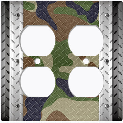 Patterned 2 - Gang Duplex Outlet Standard Wall Plate