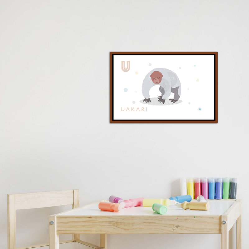 Uakari - imprimé, H 18 po x l 26 po x P 1,5 po, Toile avec cadre brun, Pas de tapis