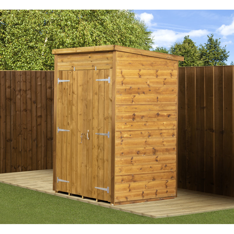 Modular Pent Garden Shed  4X6 No Windows  Double Door, 205cm H x 127cm W x 119cm D