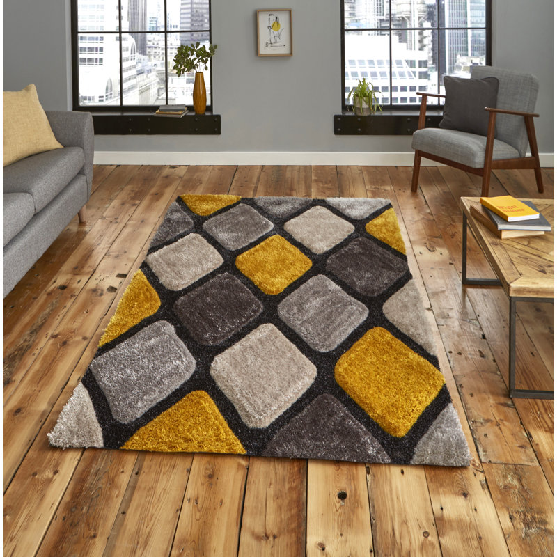 Varda Hand Tufted Yellow/Gray Rug, Rectangle 150cm x 230cm