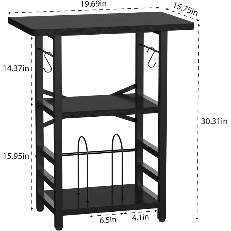 Modern Record Player Stand With Extended Desktop, Vinyl Storage, And Display Shelf For Music Room Or Studio