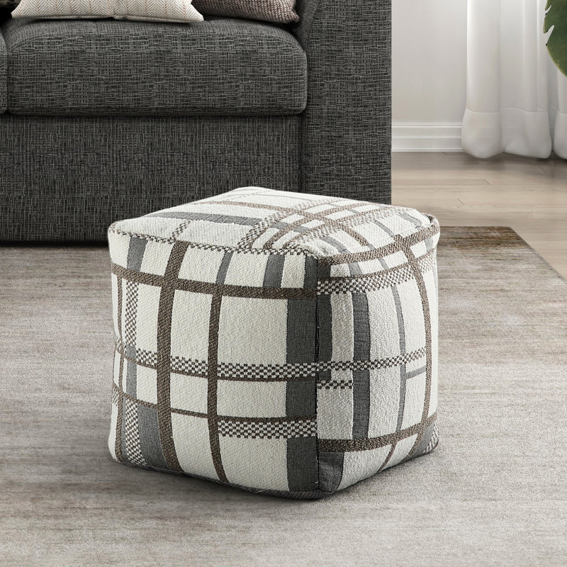 Repose-pieds carré multicolore avec base antidérapante, H 16 po, capacité de poids de 300 lb, tissu moderne antidérapant, 16 po x 16 po x 16 po, options
