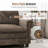 103" Modular Sectional Sofa With Nailhead Trim, Comfy Cloud Couch For Living Room, 3-seater Deep Seat Sofa With Throw Pillow-1754711424