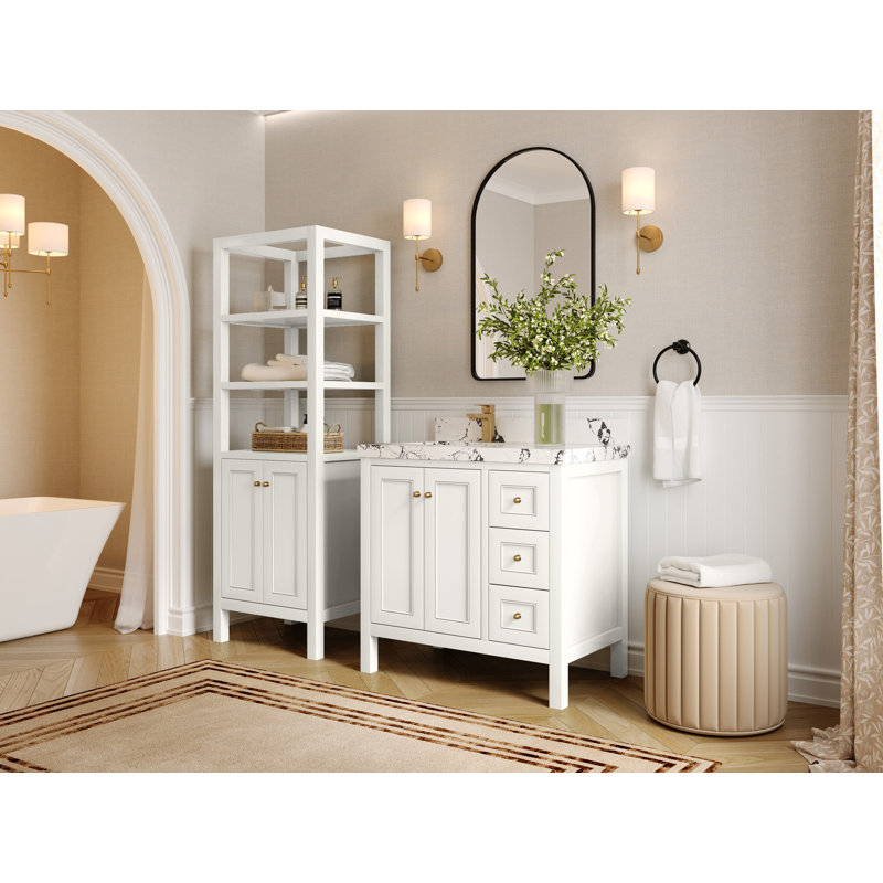 Nashville X P 22 po De salle de bain Quartz, Albâtre, Or brossé, Onyx