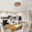 2-Brown circular adjustable iron ceiling light