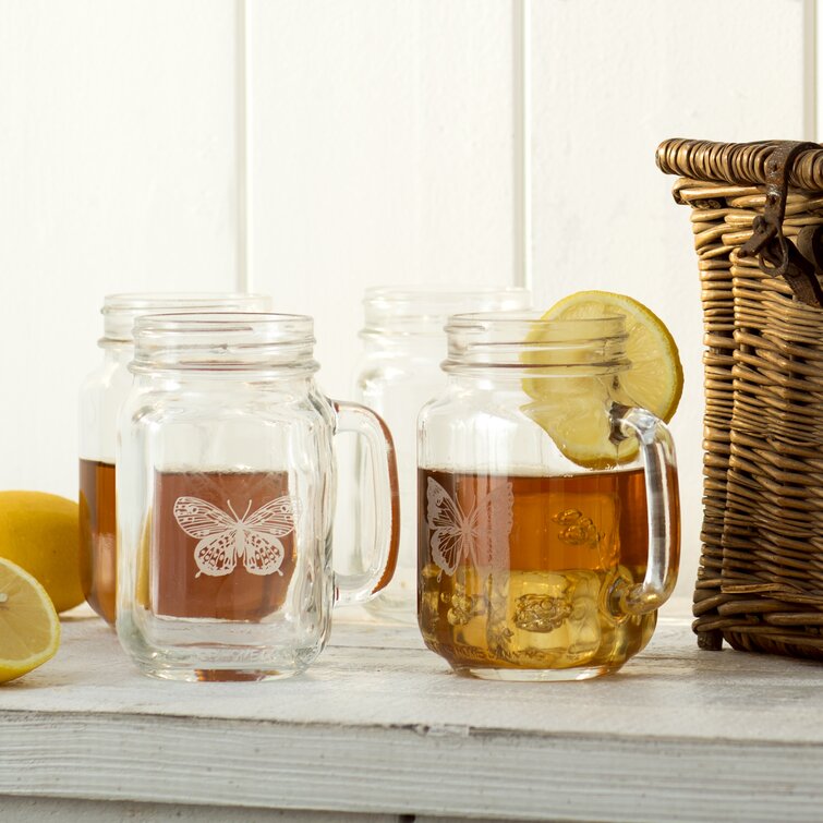 16 oz. Traditional Mason Jars w/ Lids & Glass Coffee Mugs
