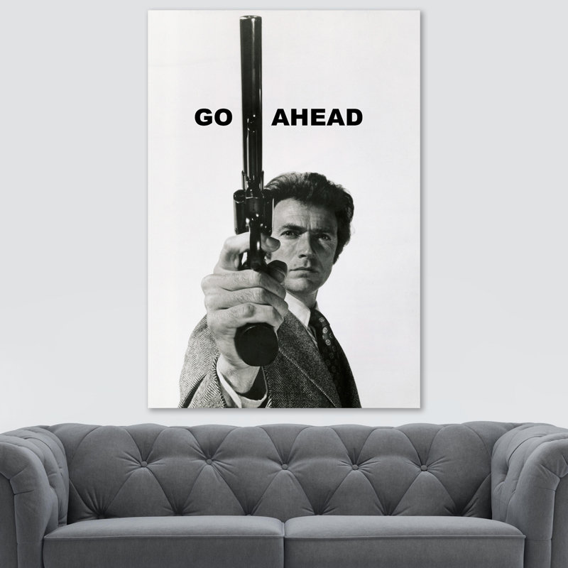 Clint Eastwood As Dirty Harry - Wrapped Canvas Print, 120cm H x 84cm W x 4cm D