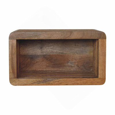 Wall-Mounted Bedside, Open Storage, Brown