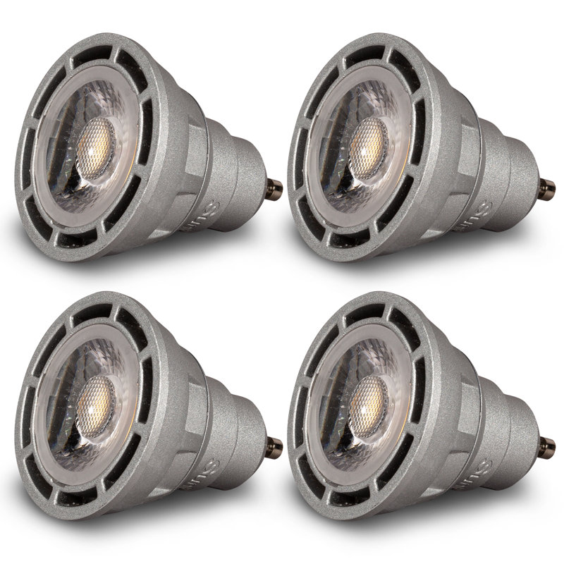 Sunlight2®GU10 120 V CA, ampoule de 7 W, intensité faible à chaude, 3000 K à 1800 K, angle de faisceau de 36 °, finition argentée.