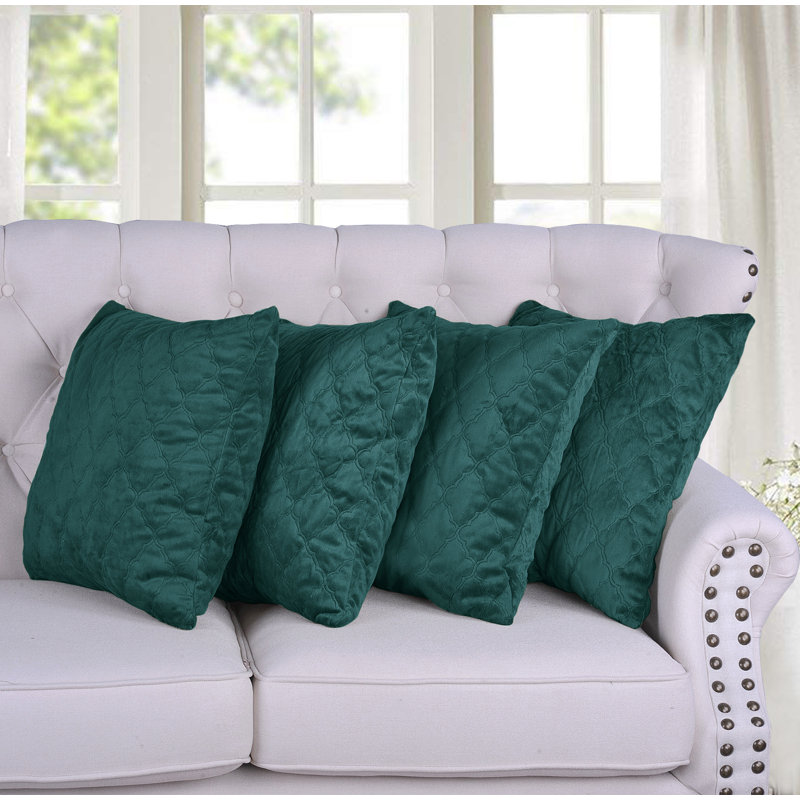 Micro Mink Throw Pillow Covers, Teal