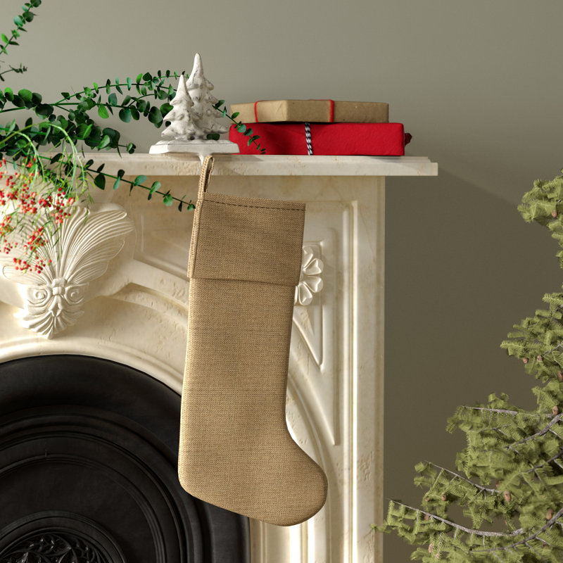 Festive Finds Burlap Stocking, 20" H x 11" W, Natural