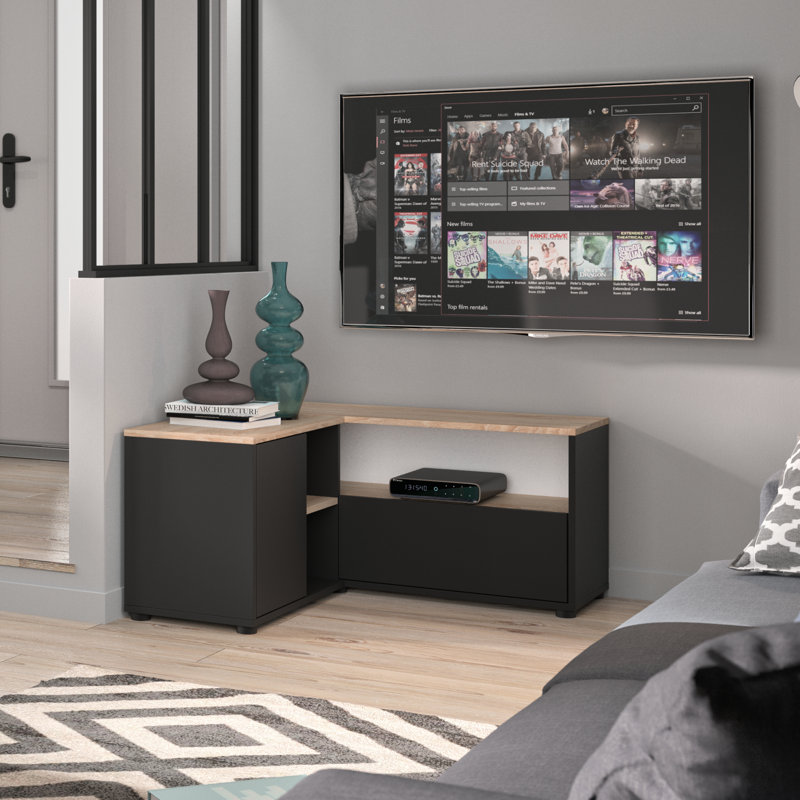 Refined TV Stand for TVs up to 32", Oak/Black