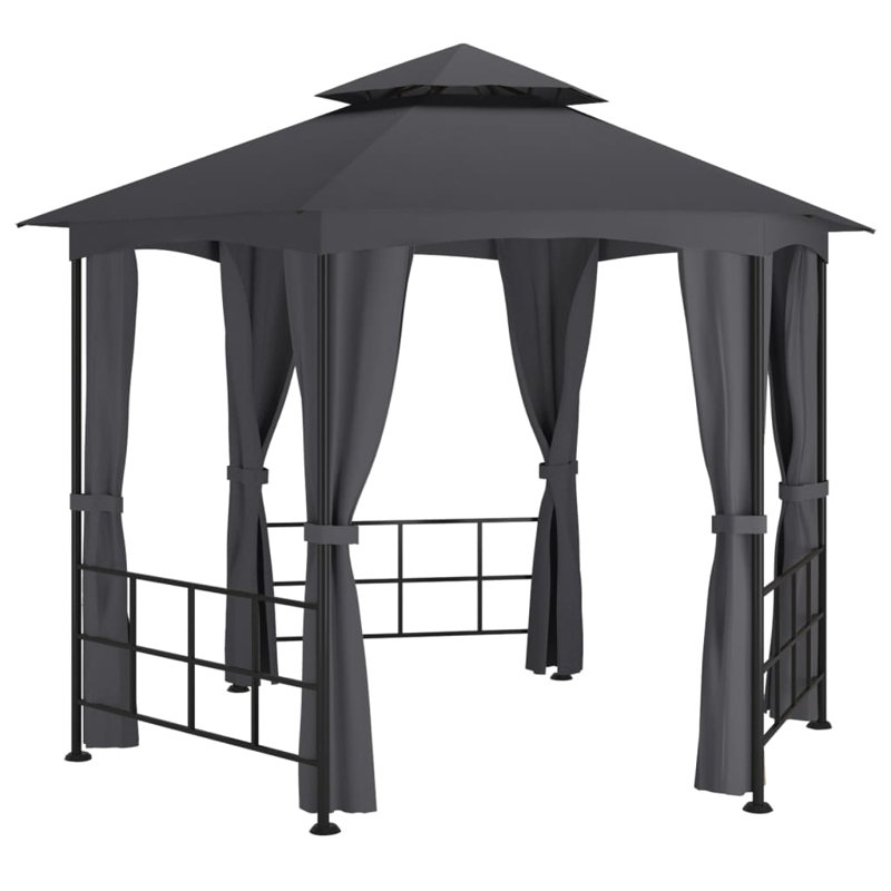 Terrytown 1.2 x 3.1m Steel Patio Gazebo, Anthracite