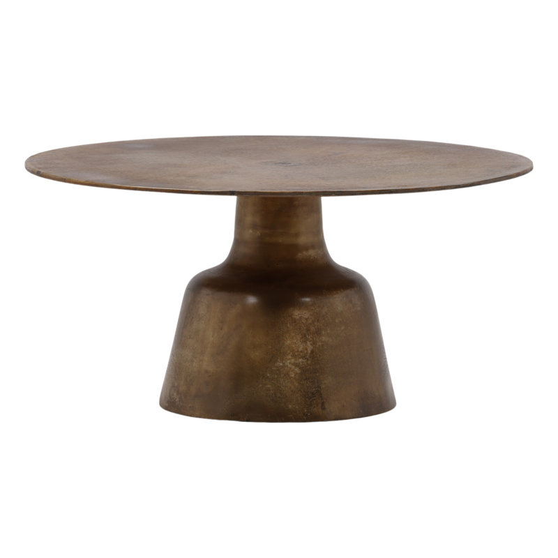 Golbez Cast Aluminum Coffee Table, Antique Brass