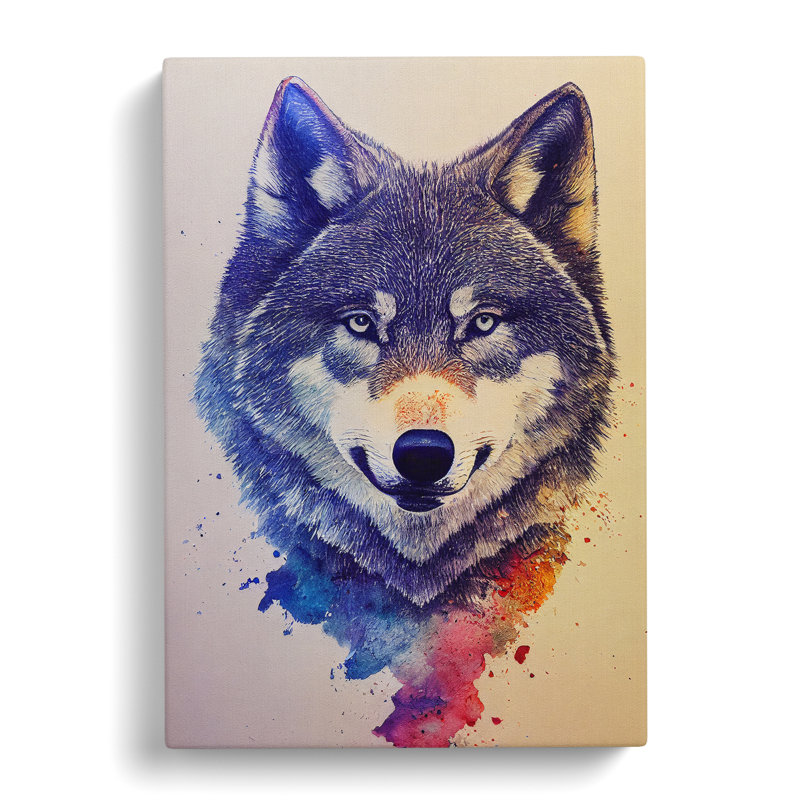 Painted Wolf - Wrapped Canvas Print, 60cm H x 40cm W