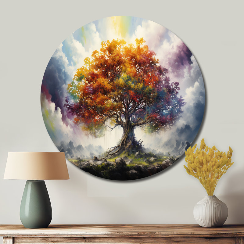 Wilmslow - Paysages d'art rond en métal, H 16 po x l 16 po