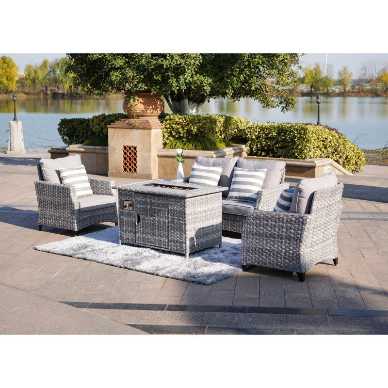Dontrell 4 Seater Rattan Sofa Set