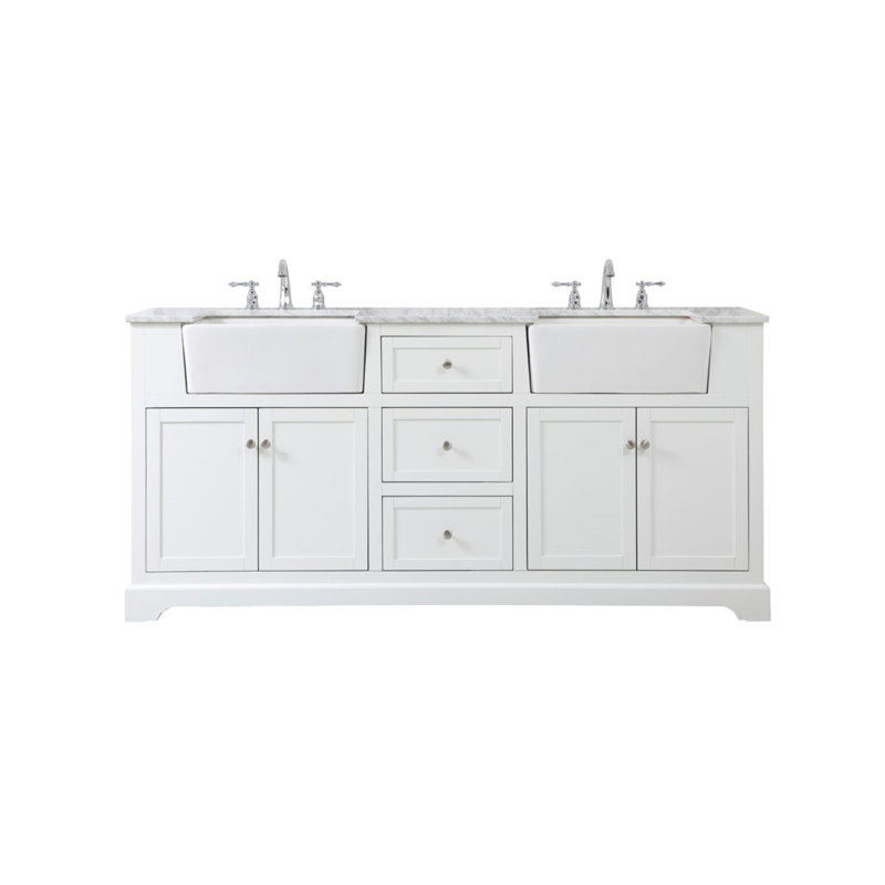 Meuble-lavabo double 72 po Pardue, Blanc