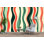 Papier peint à rayures rétro avec motif abstrait Mid Century