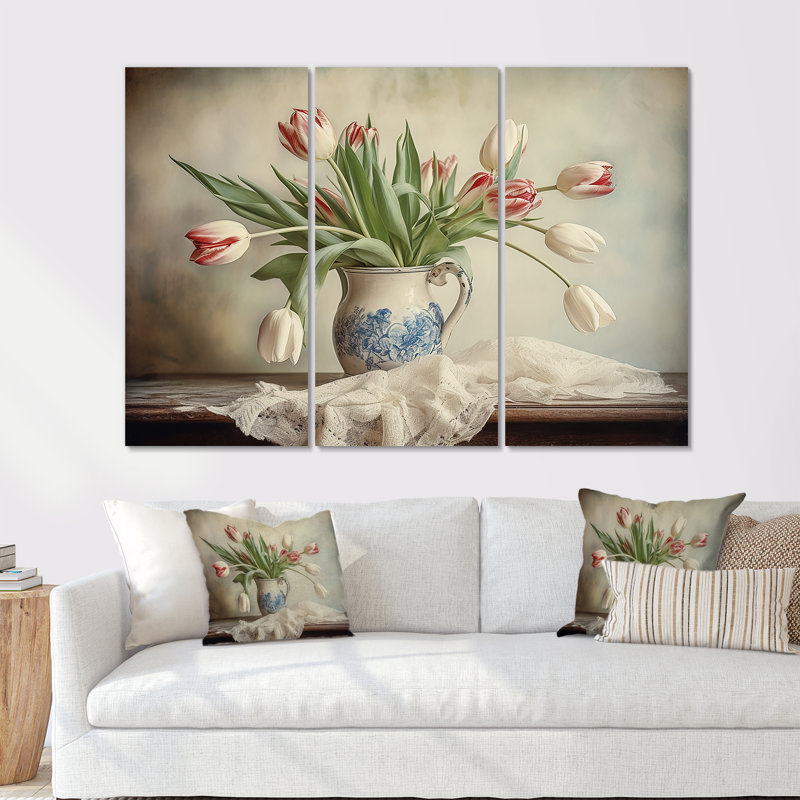 Ensemble de salon Tulipes Bouquet Nature morte VI - Tulipes, H 40 po x l 60 po x P 1 po