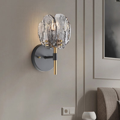1-Smoke gray dimmable glass iron wall lamp