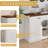 63''w Kitchen Storage Cabinet, Fluted Sideboard Buffet Cabinet-1146934007