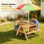 Wooden Picnic Table with Parasol