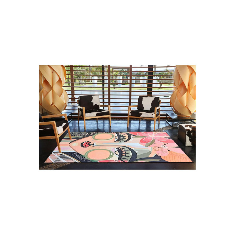 Sweet Woman Makeup Patterned Woven Base Rug, Runner 2'6" x 9'10" Rug Pad Included