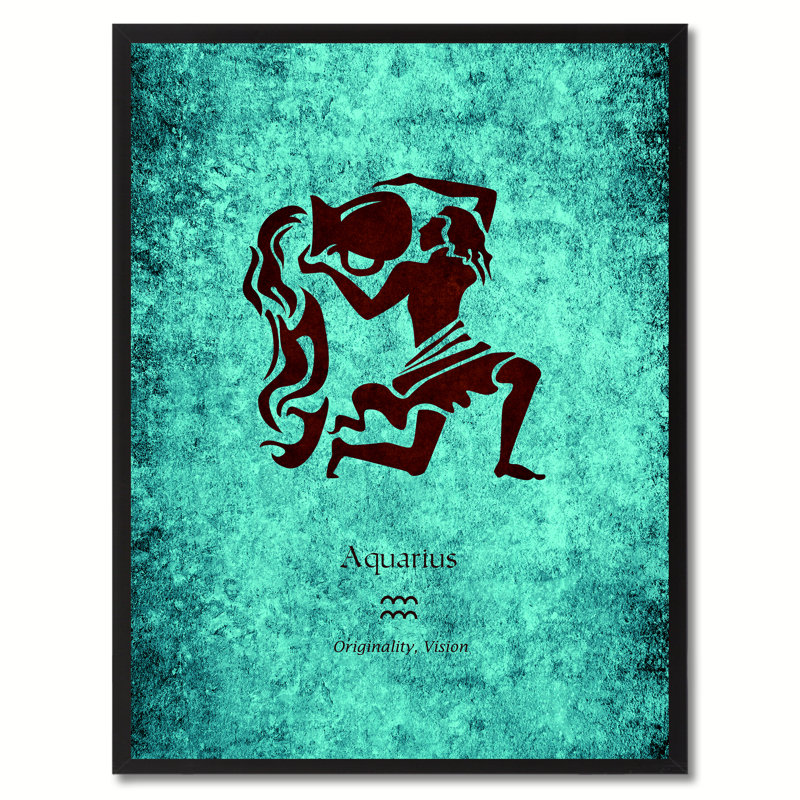 «Aquarius Horoscope Astrology Aqua», reproduction sur toile avec cadre photo, 22 x 29, H 29 po x l 22 po