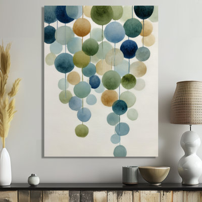 «Watercolor Minimalist Meditation Stone Collage», impression sur toile de formes abstraites, décoration murale moderne bleue