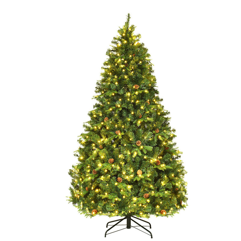 Sapin de Noël artificiel vert avec 540 lumières blanches, 7 pi
