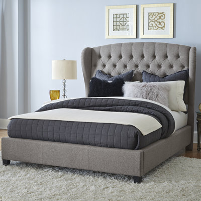 Asaro Upholstered Wingback Bed