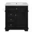 Meuble-lavabo de 30 po avec lavabo, un tiroir basculant, trois tiroirs, tablette de porte, porte à fermeture douce, noir