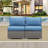 59.8 Width Outdoor Wicker Armless Sofa Set, 2-Piece Patio Loveseat With Plush Cushions And Modular Design