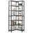 78.74" Tall 7-Tier Industrial Grey Corner Bookshelf Tall Wood Metal Etagere Display Shelf For Home Office, Living Room & Kitchen