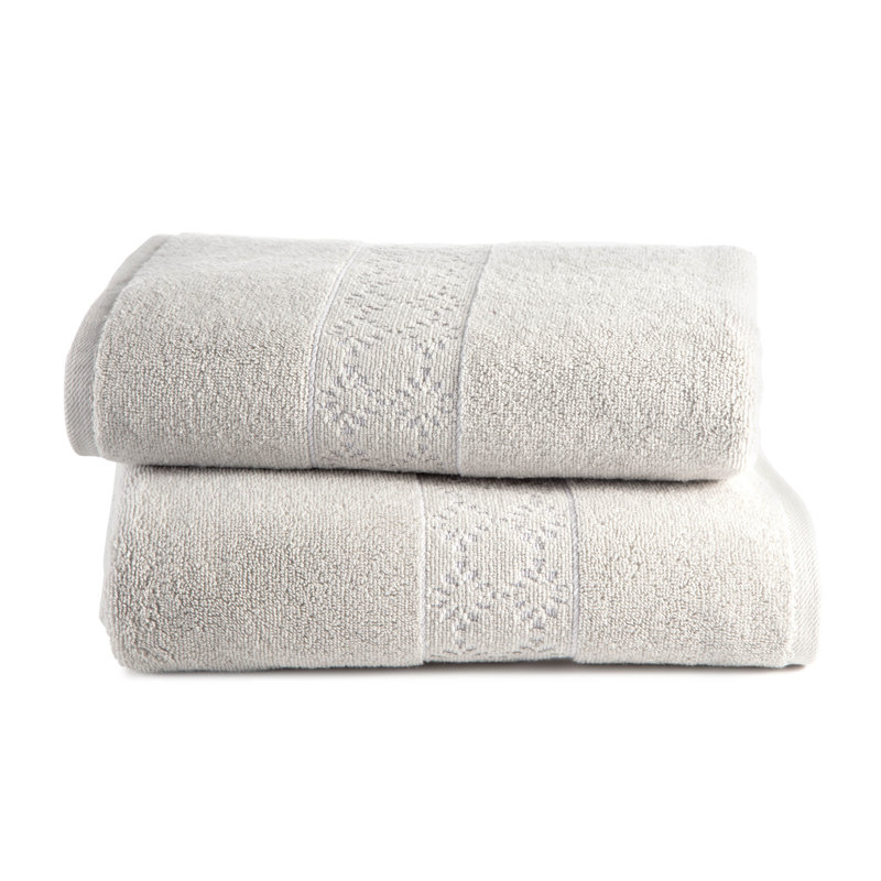 Clean Design Home Savoy Anti-Allergen 100% Cotton Bath Towel Set, Gray