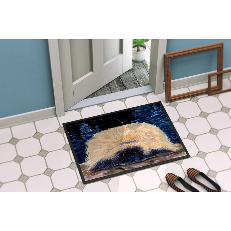 Paillasson d’intérieur anti-dérapant de Pekingese de Bernardino, Rectangle 2 pi x 3 pi